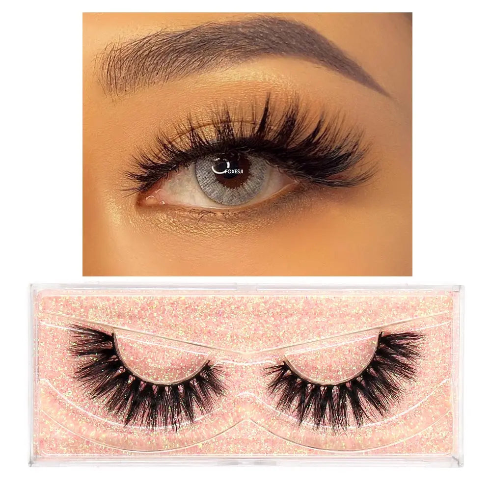 FOXESJI Lashes 3D Mink Eyelashes Popular Natural long Fluffy Dramatic Eyelash Extension Makeup Eye Lashes Full False Eyelashes