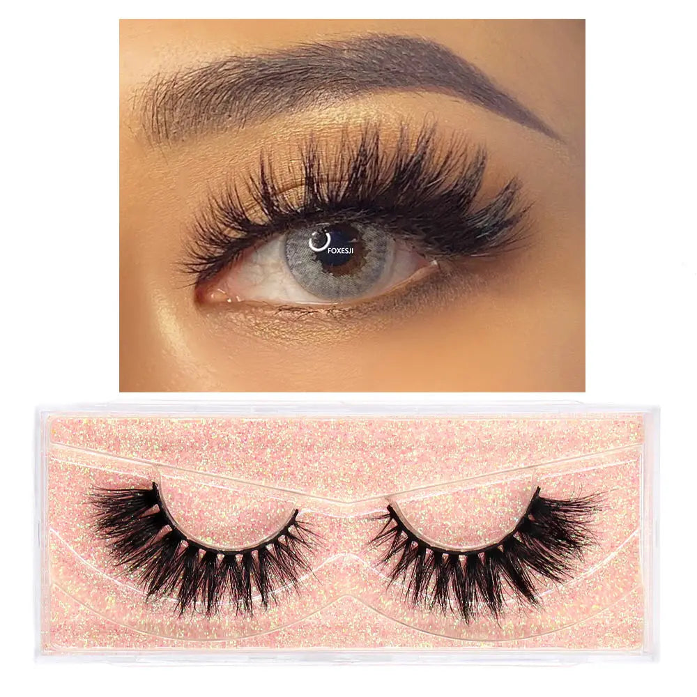 FOXESJI Lashes 3D Mink Eyelashes Popular Natural long Fluffy Dramatic Eyelash Extension Makeup Eye Lashes Full False Eyelashes