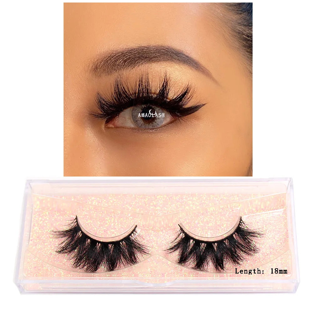 AMAOLASH Eyelashes Mink Eyelashes Thick Natural Long False Eyelashes 3D Mink Lashes High Volume Soft Dramatic Eye Lashes Makeup