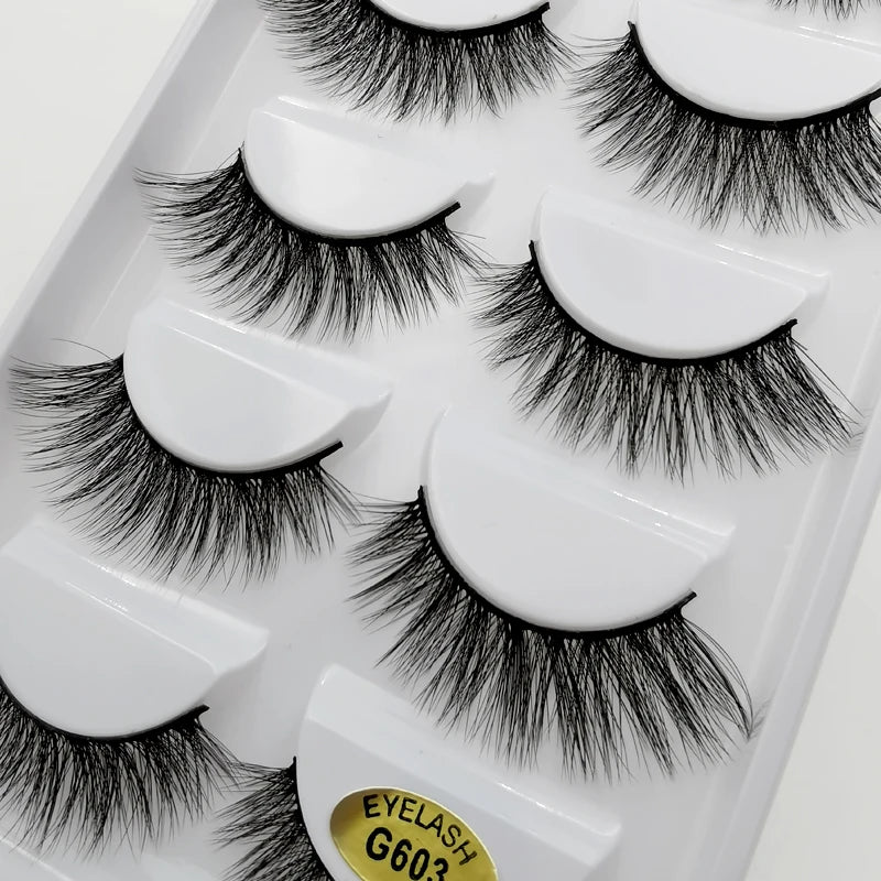 YSDO 3/5 Pairs 3D Mink EyeLashes Natural Hair False EyeLashes Long 100% Dramatic Eye MakeupFake Lashes Fluffy Cilios Lashes G803