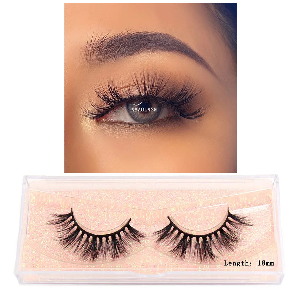 AMAOLASH Eyelashes Mink Eyelashes Thick Natural Long False Eyelashes 3D Mink Lashes High Volume Soft Dramatic Eye Lashes Makeup