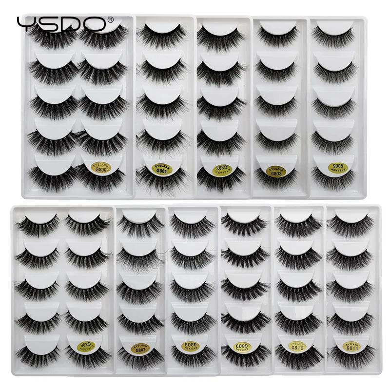 YSDO 3/5 Pairs 3D Mink EyeLashes Natural Hair False EyeLashes Long 100% Dramatic Eye MakeupFake Lashes Fluffy Cilios Lashes G803