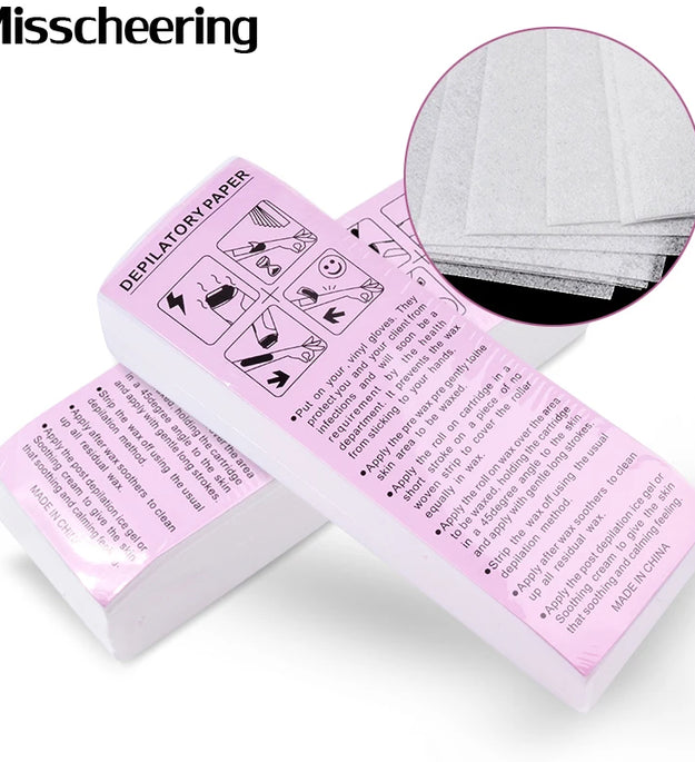 100pcs Removal Nonwoven Body Cloth Hair Remove Wax Paper Rolls High Quality Hair Removal Epilator Wax Strip Paper