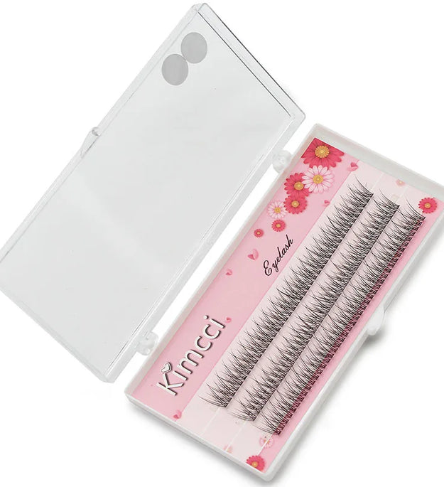 Kimcci 120pcs Premium Mink Individual Dovetail Eyelash Extension Natural 3D Cluster Eyelashes Professional Makeup Flared Lashes