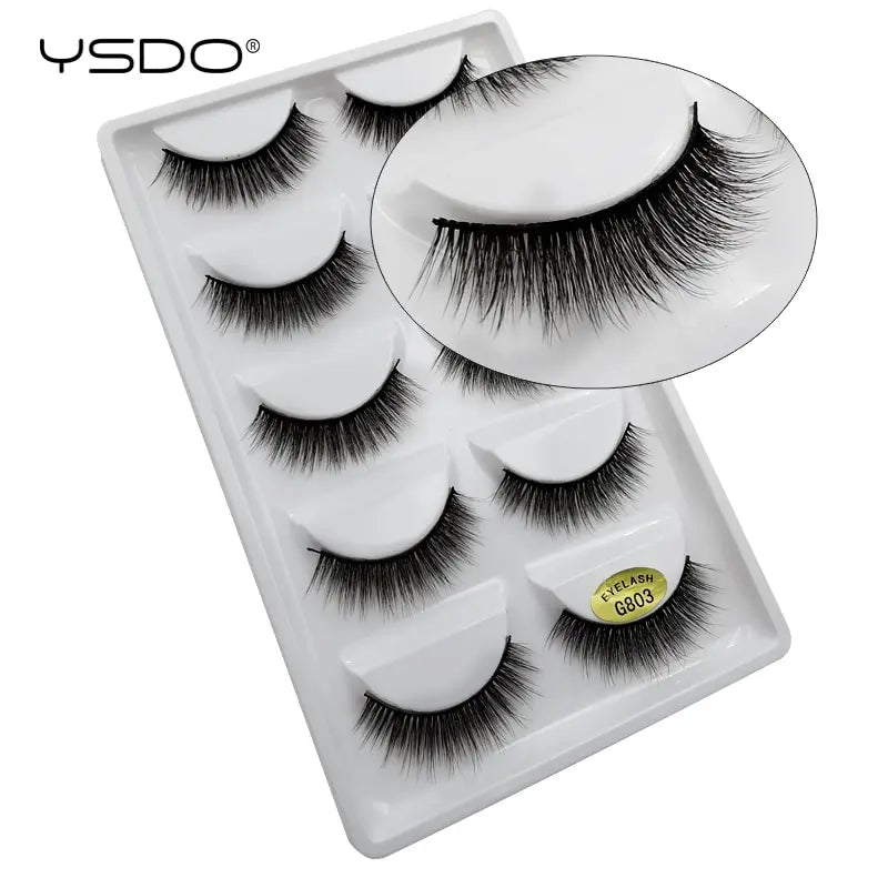 YSDO 3/5 Pairs 3D Mink EyeLashes Natural Hair False EyeLashes Long 100% Dramatic Eye MakeupFake Lashes Fluffy Cilios Lashes G803