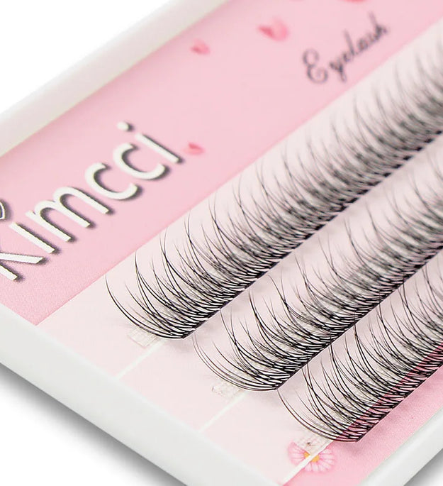 Kimcci 120pcs Premium Mink Individual Dovetail Eyelash Extension Natural 3D Cluster Eyelashes Professional Makeup Flared Lashes