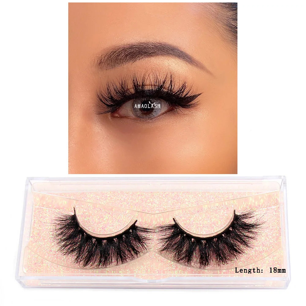 AMAOLASH Eyelashes Mink Eyelashes Thick Natural Long False Eyelashes 3D Mink Lashes High Volume Soft Dramatic Eye Lashes Makeup
