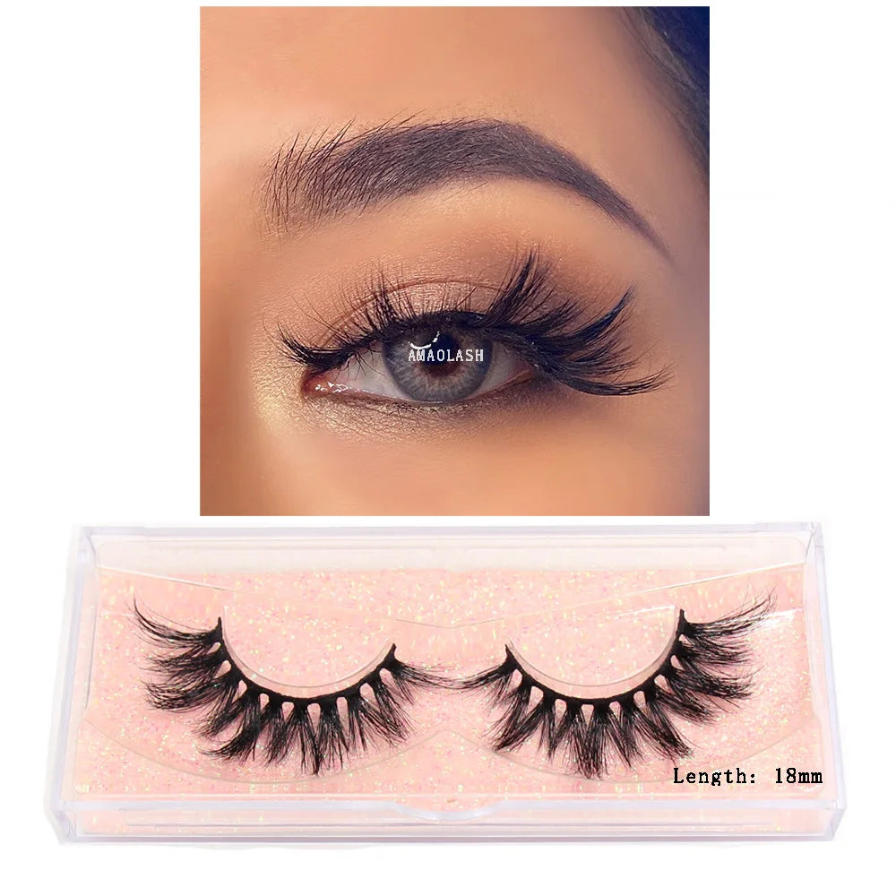 AMAOLASH Eyelashes Mink Eyelashes Thick Natural Long False Eyelashes 3D Mink Lashes High Volume Soft Dramatic Eye Lashes Makeup