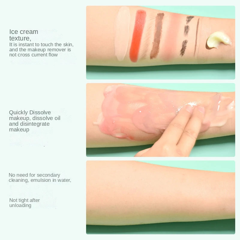 New Product Vegetable Oil Peach Makeup Remover Cleansing Ice Cream with A Gentle Texture and No Tightness Makeup Remover Balm