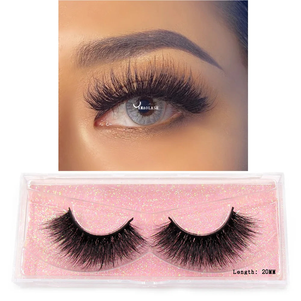 AMAOLASH Eyelashes Mink Eyelashes Thick Natural Long False Eyelashes 3D Mink Lashes High Volume Soft Dramatic Eye Lashes Makeup