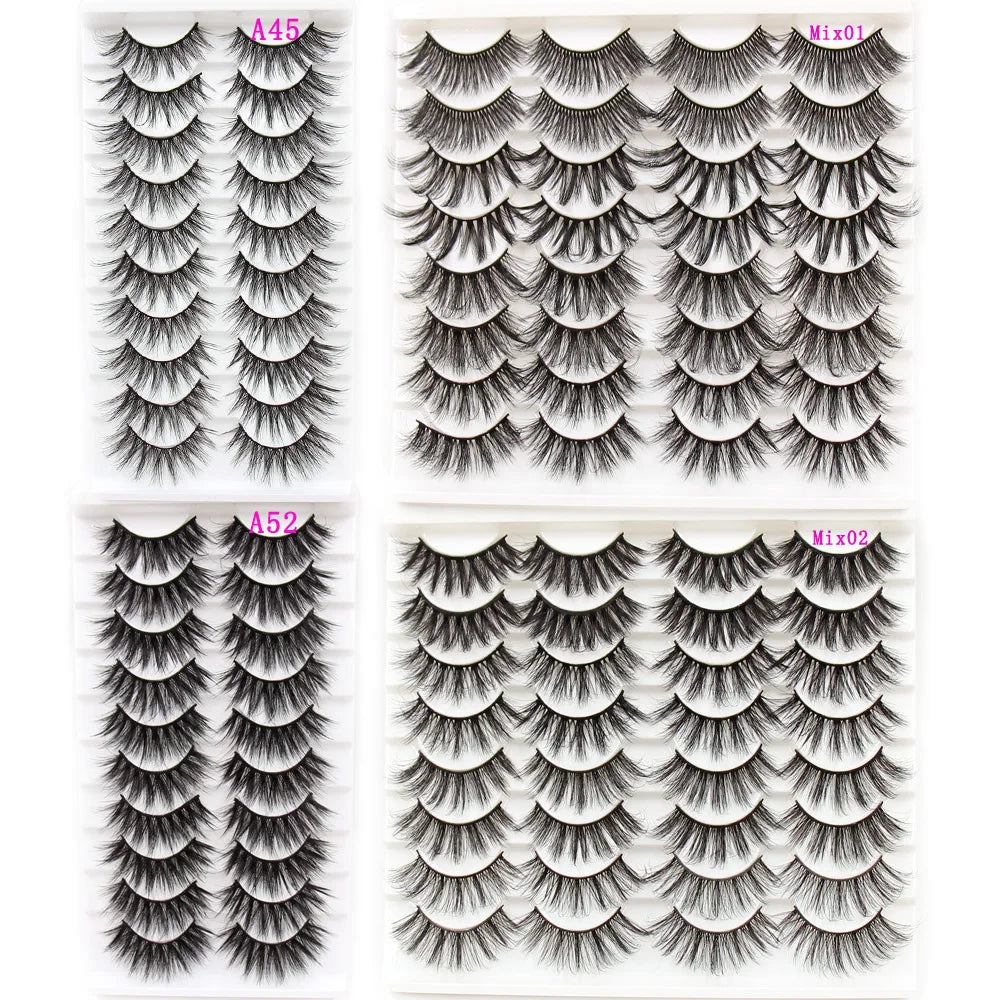 Eyelashes 5/10/16 Pairs 3D Faux Mink Lashes Natural False Eyelashes Reusable Dramatic Volume Lashes Makeup Eyelash Extension