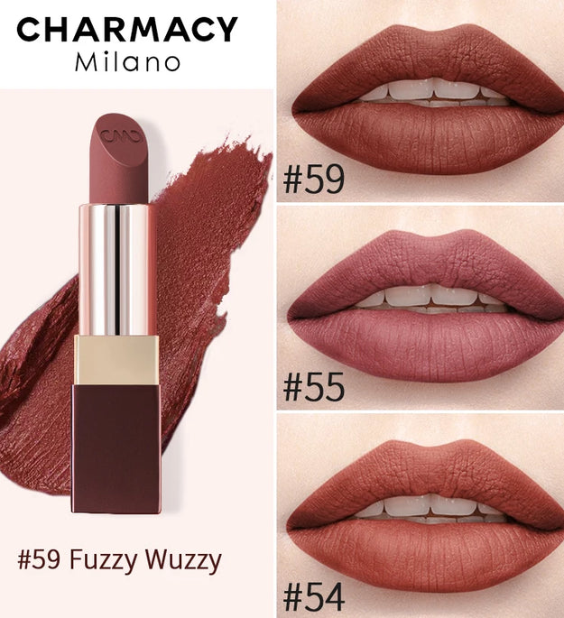 CHARMACY Matte Durable Easy To Wear Lipstick Natural Matte Red Velvet Lip Stick Lip Coloring Makeup Women Beauty Cosmetics
