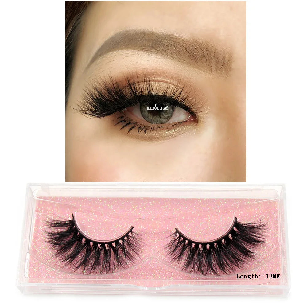AMAOLASH Eyelashes Mink Eyelashes Thick Natural Long False Eyelashes 3D Mink Lashes High Volume Soft Dramatic Eye Lashes Makeup