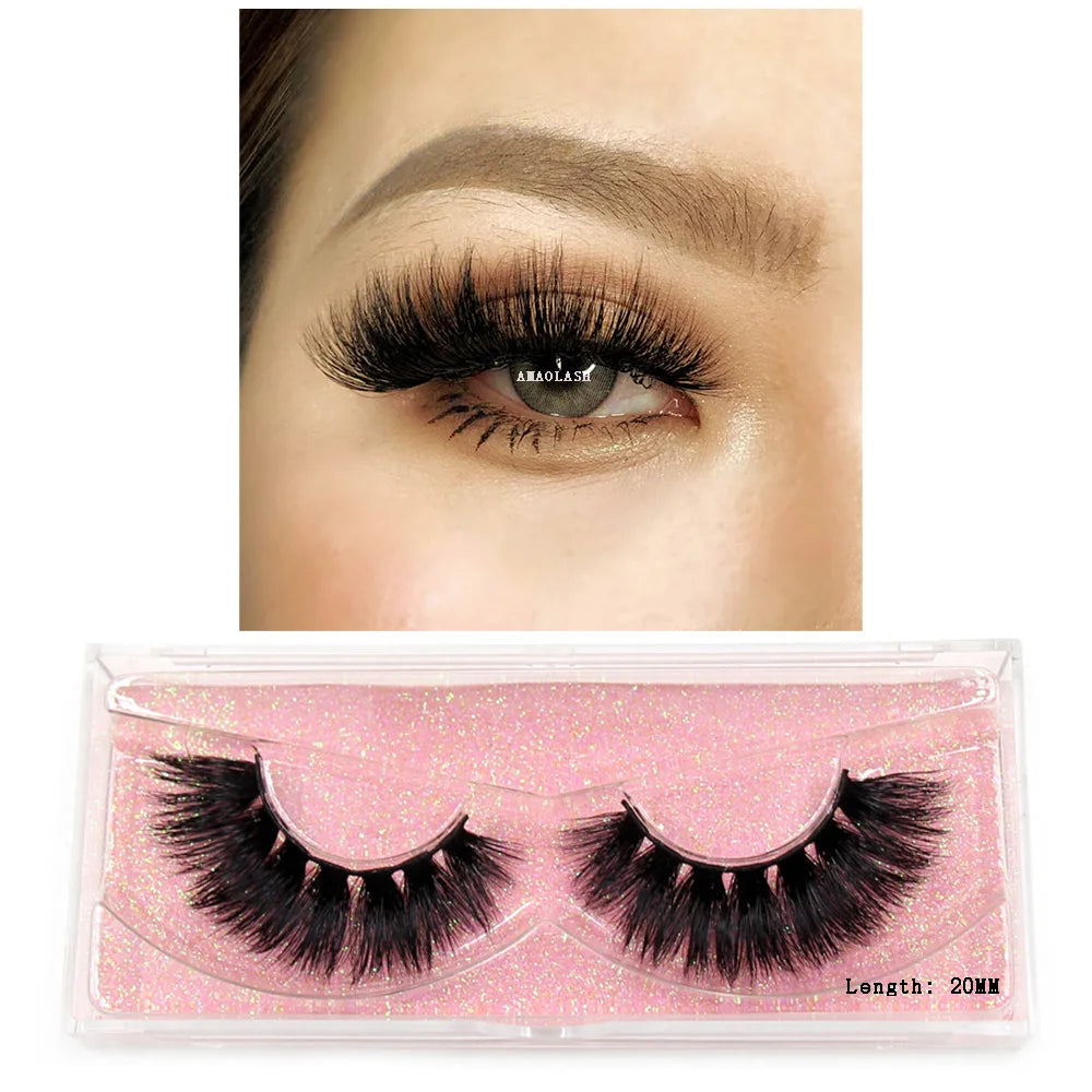 AMAOLASH Eyelashes Mink Eyelashes Thick Natural Long False Eyelashes 3D Mink Lashes High Volume Soft Dramatic Eye Lashes Makeup