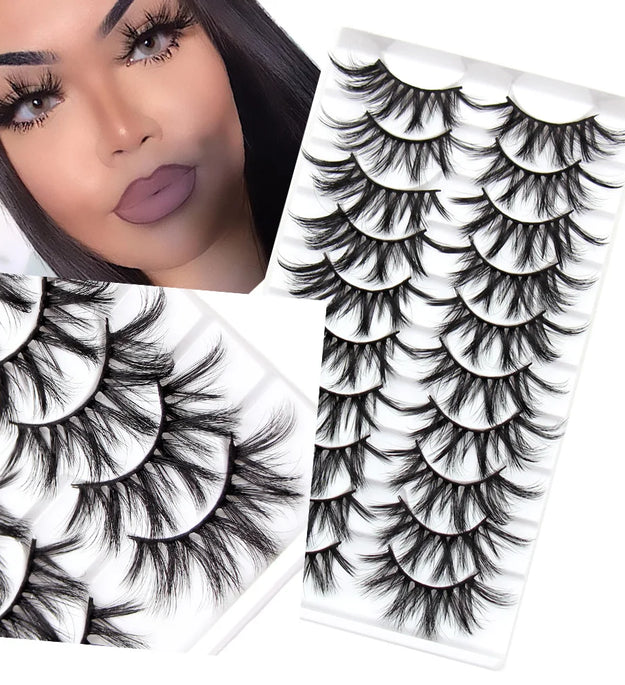 Eyelashes 5/10/16 Pairs 3D Faux Mink Lashes Natural False Eyelashes Reusable Dramatic Volume Lashes Makeup Eyelash Extension