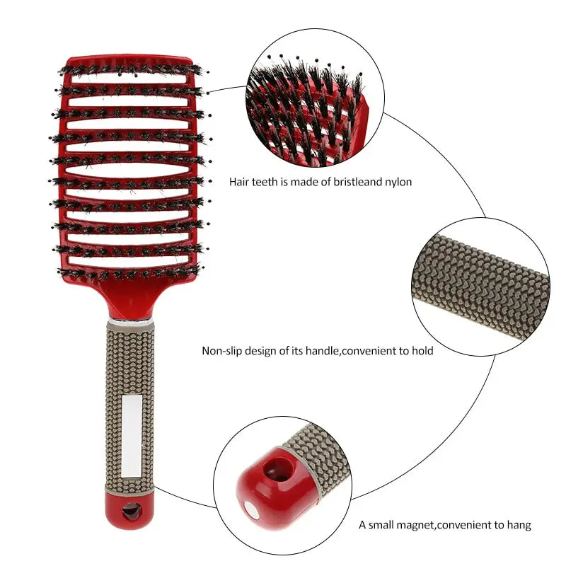 Kids' Hair Scalp Massage Brush Girls' Detangling Hairbrush Nylon Bristles for Wet Curly Hair Ideal Styling Tool Salon Home Use