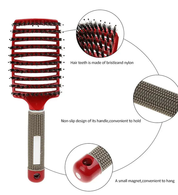 Kids' Hair Scalp Massage Brush Girls' Detangling Hairbrush Nylon Bristles for Wet Curly Hair Ideal Styling Tool Salon Home Use