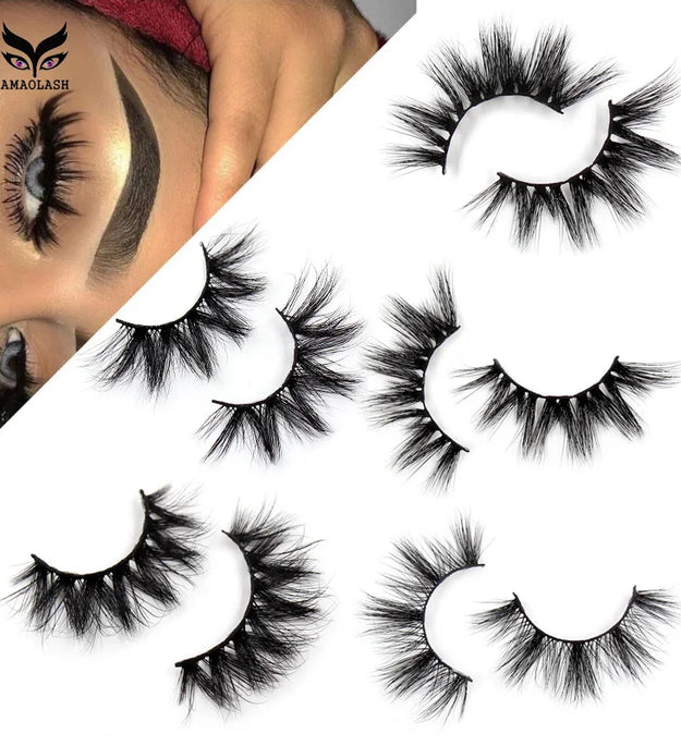 AMAOLASH Eyelashes Mink Eyelashes Thick Natural Long False Eyelashes 3D Mink Lashes High Volume Soft Dramatic Eye Lashes Makeup