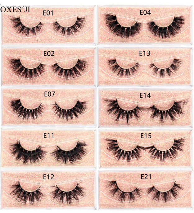 FOXESJI Lashes 3D Mink Eyelashes Popular Natural long Fluffy Dramatic Eyelash Extension Makeup Eye Lashes Full False Eyelashes