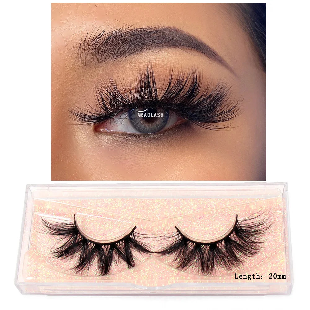 AMAOLASH Eyelashes Mink Eyelashes Thick Natural Long False Eyelashes 3D Mink Lashes High Volume Soft Dramatic Eye Lashes Makeup