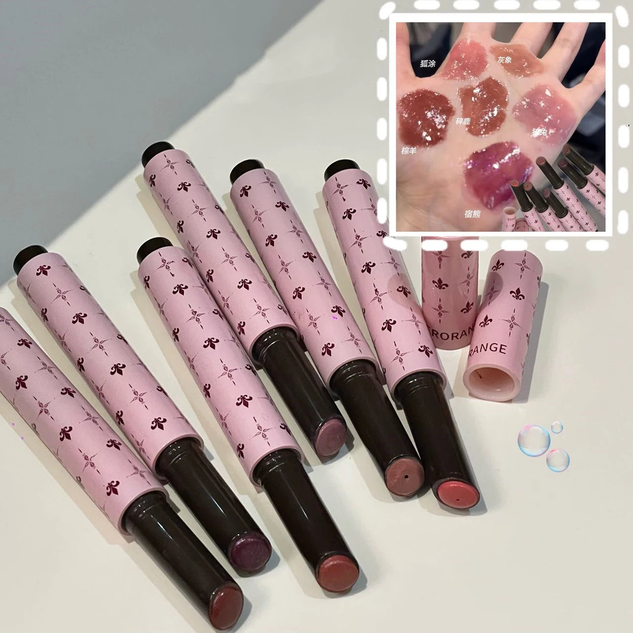 Mulberry Purple Shimmer Lip Jelly Pen Moisturizing Mirror Water Light Solid Lip Gloss Film-forming Non-Fading Gloss Lipstick