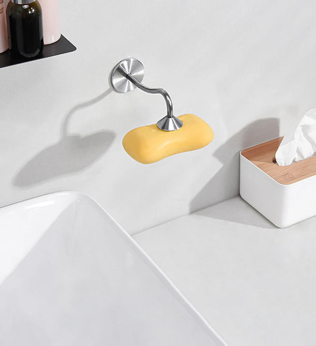 1 Piece Stainless Steel Magnetic Soap Rack, Multi-Functional Wall-Mounted Self-Drainage, For Bathroom, Kitchen, Shower Room