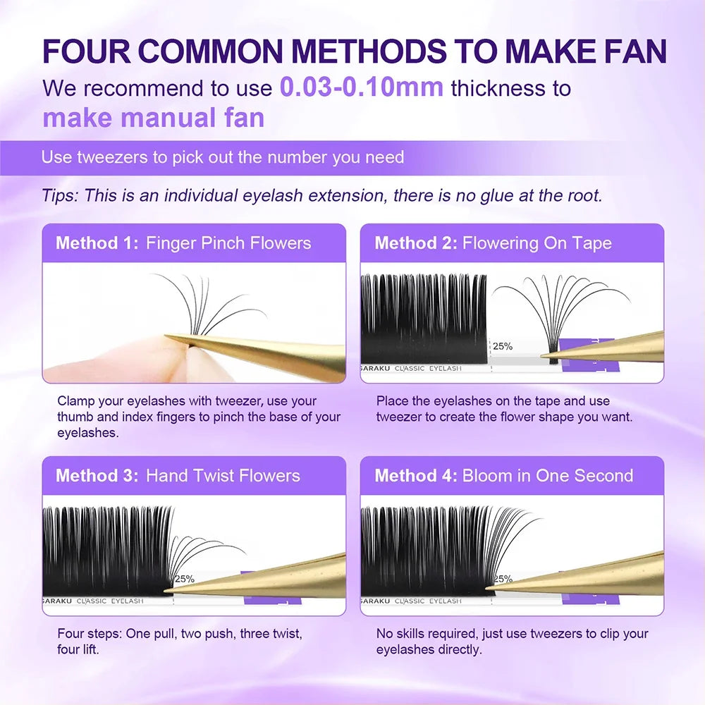 16Rows Faux Mink Individual Classic Eyelash Extensions Volume False Eyelashes Soft Natural Classical Lashes Makeup