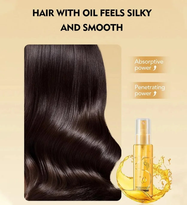 Hair Care Essential Oil Spray, Nourishing & Repair, Smooth Shiny Finish, Long-Lasting Fragrance, Easy Use for All Hair Types