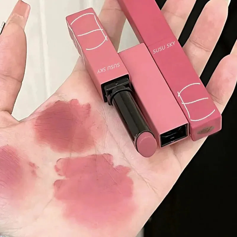 TX010 Thin Tube Matte Lipstick Waterproof Sweatproof Long-Lasting Makeup Resistant Dual Use on Lips And Cheeks
