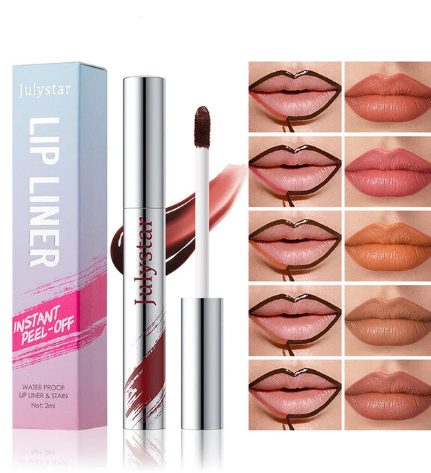 Instant Peel-off Lip Liner Stain Tattoo Lip Gloss Waterproof Tear-off Matte Lips Tint Red Brown Contour Stain Lipstick Makeup