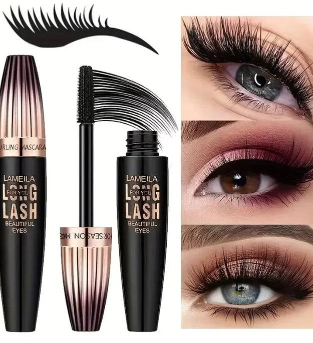 Waterproof 4D Mascara Thick Long Smudge-proof Plump Encrypted Long-lasting Curling Large Eye Makeup Makeup Tools