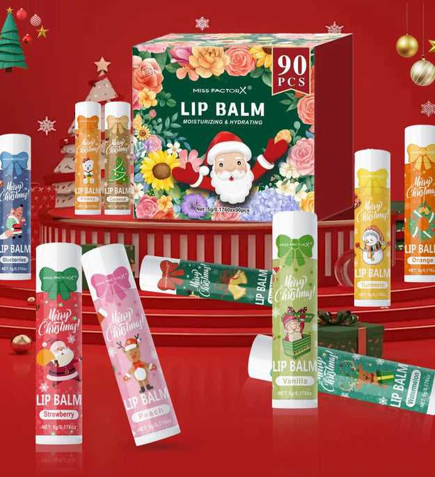 90 pieces/box 10 scented lipstick set Christmas set Moisturizing lips deep moisturizing Christmas gift