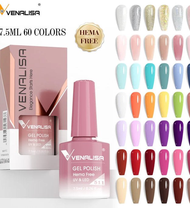 Venalisa HEMA TPO FREE Nail Gel Polish Glitter Gorgeous Full Coverage Soak Off UV LED French Nail Jelly Pink Nude Collection