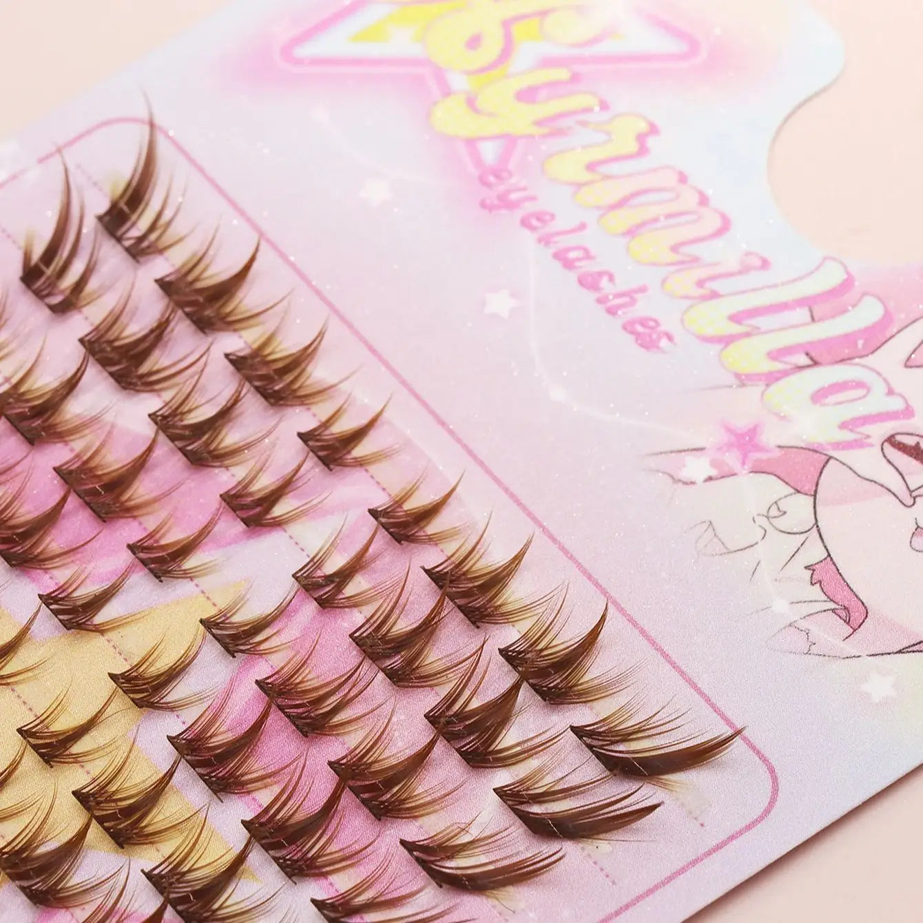 80 cluster Brown Fox Eye Tail False Eyelash wedding party and dates eyelashes  for daily makeup