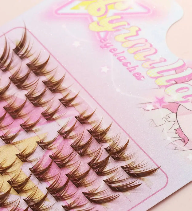 80 cluster Brown Fox Eye Tail False Eyelash wedding party and dates eyelashes  for daily makeup