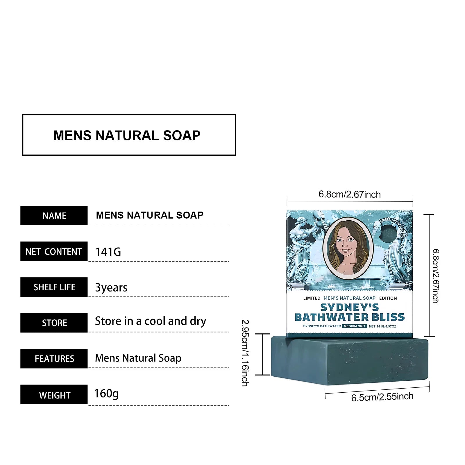 Bathing Soap Bar — Deep Cleansing, Nourishing, Oil-Control, Odor-Removing, Moisturizing & Refreshing, Fragranced Clean Skin