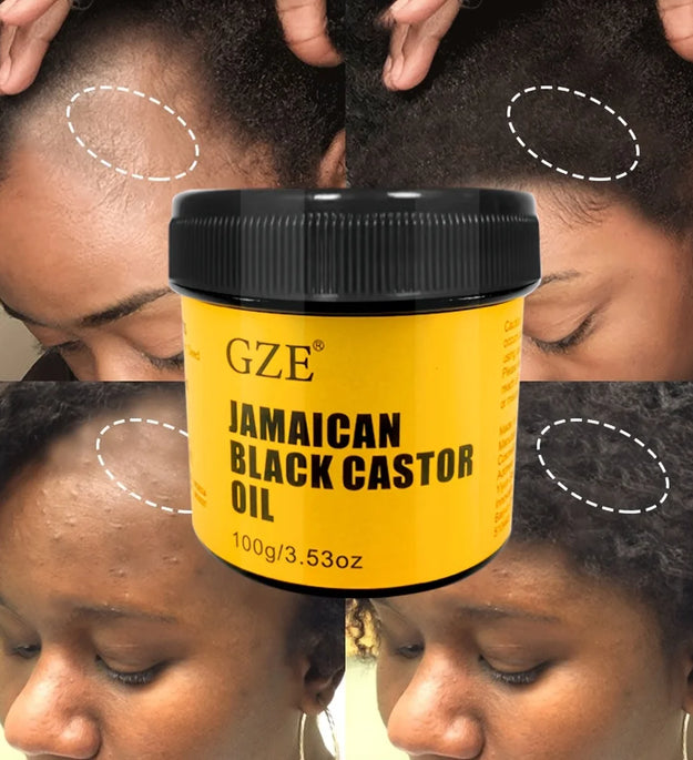 GZE JAMAICAN Black Castor Oil Pure Cold-Pressed for Hair Growth, Skin Moisturizing and Scalp Health - Promoting Thick Hair