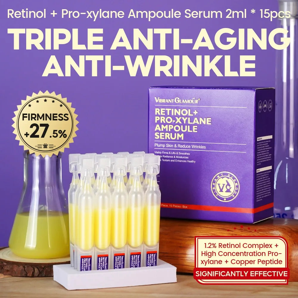 Retinol + Pro-xylane Ampoule serum  Repairs Strengthens The Skin And Diminishes Fine Lines Face Beauty Skin Care 15pcs - BlissFully