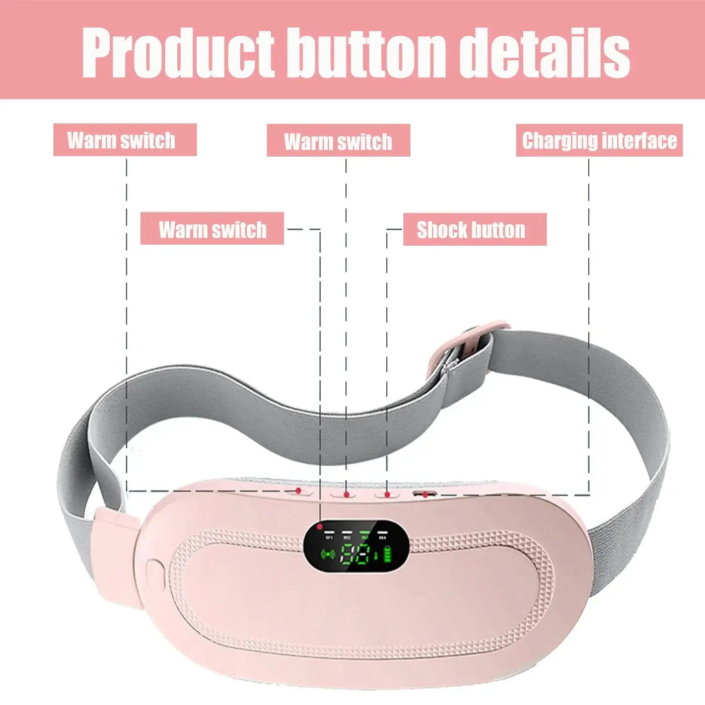 Portable Heated Massage Warming Palace Belt Intelligent Heating Waist Device for Girls Menstrual Period Auntie