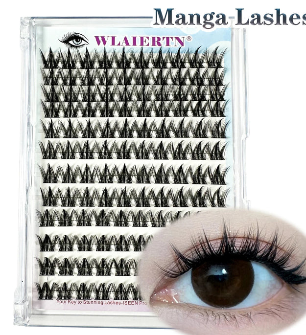 3D DIY Segment False Eyelashes Manga False Eyelash Natural Anime Eyelash Cosplay 3D Spiky Wispy Thick Reusable Cluster Lashes