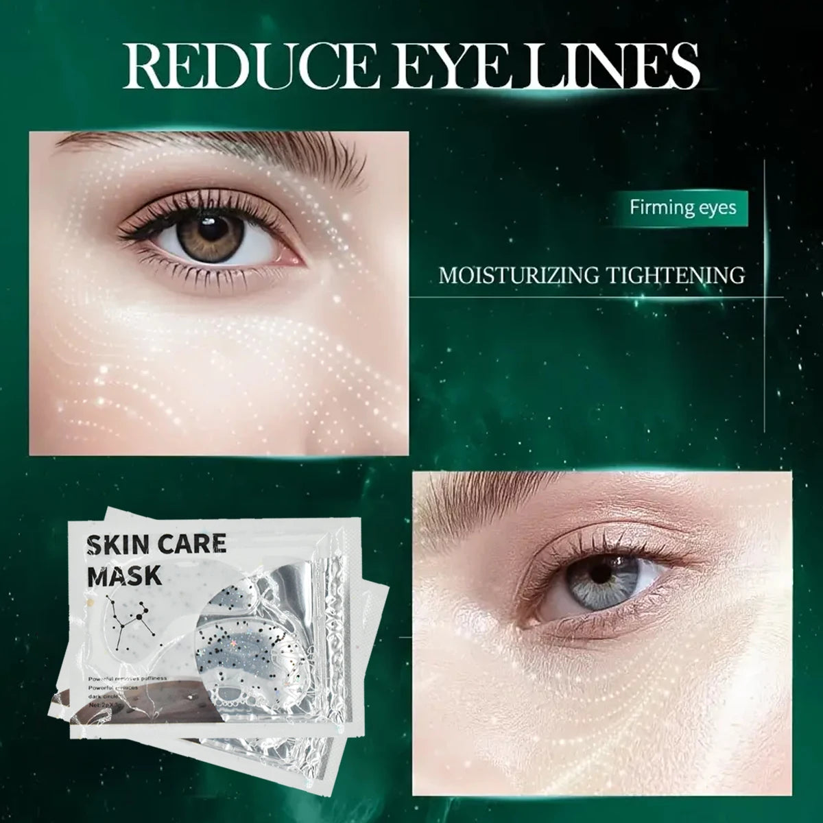 5Pcs/Collagen Eye Mask, Suitable for Puffy Eyes, Dark Circles, Bags and Wrinkles, Contains Collagen, Relieves Stress, Reduces Wrinkles, Restores Skin Vitality