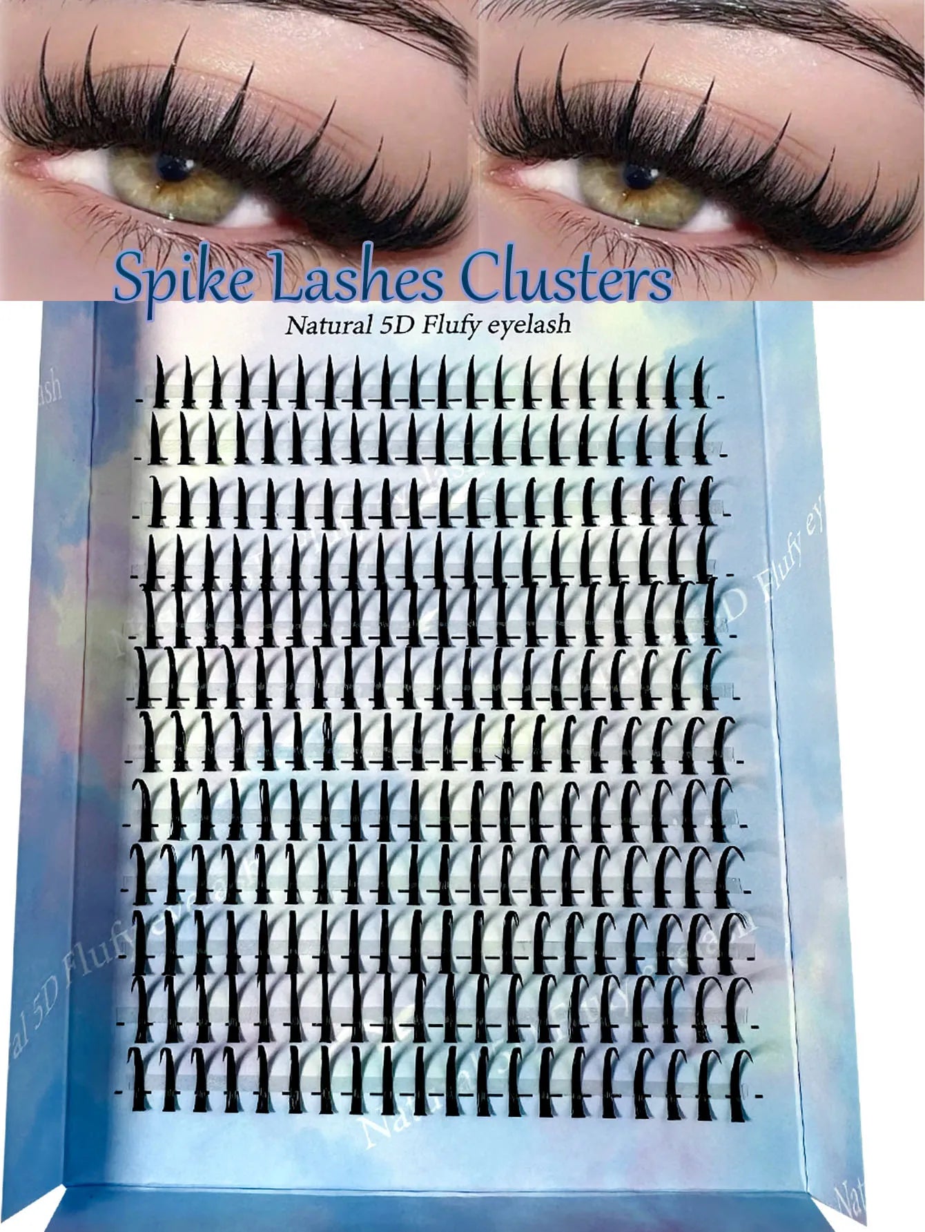 Spikes Lash Individuals Volume Eyelash Clusters D-Curly Lash Clusters Kit 10-20MM DIY Eyelash Extensions,6 Styles Lash Clusters