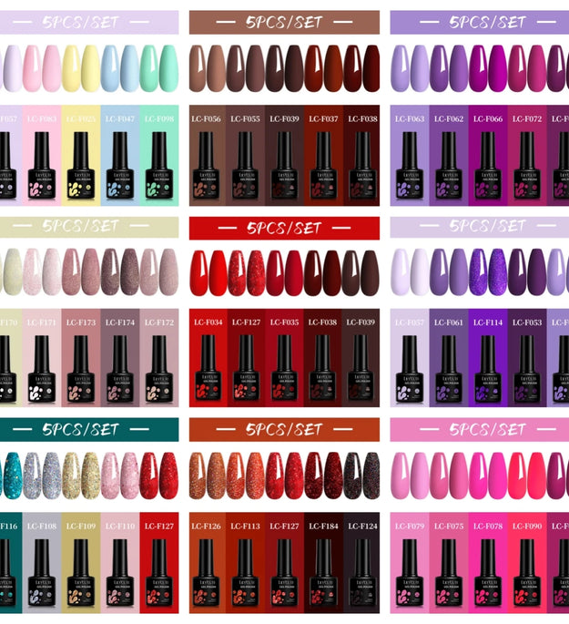 LILYCUTE 4/5Pcs/Set 7ML Nude Pink Gel Nail Polish and Translucent Jelly Nail Art Gel Semi Permanent Soak Off Design Manicure Set