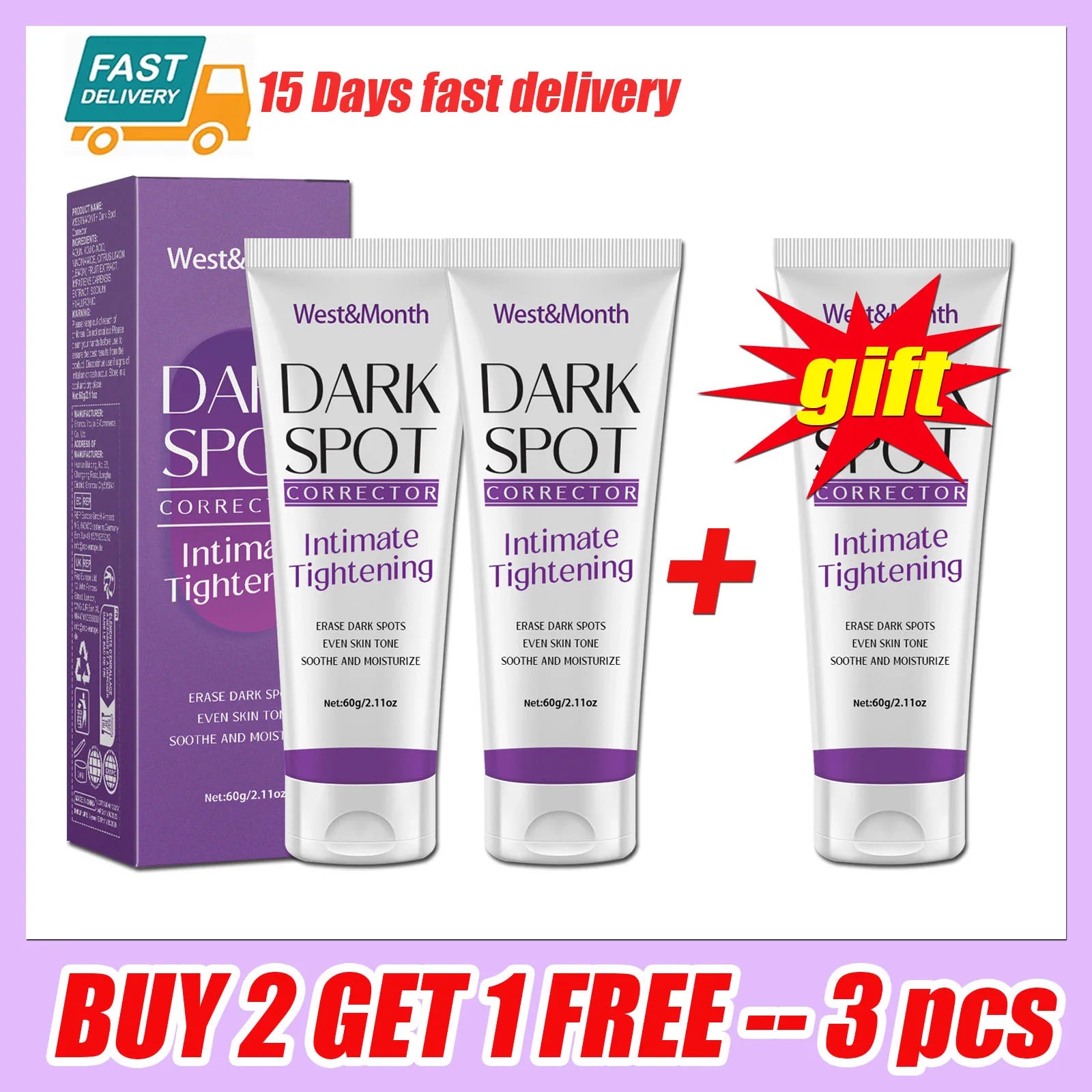 Body Whitening Lotion Dark Spot Remover For Underarms Knees Elbows Melanin Bleaching Lightening Skin Moisturizing Cream 60g