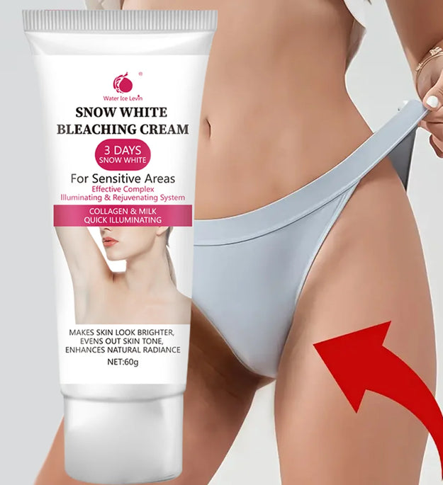 Snow White cream, private parts, underarms, knees, elbows, inner thighs, bikini line, armpits, dark areas of the body