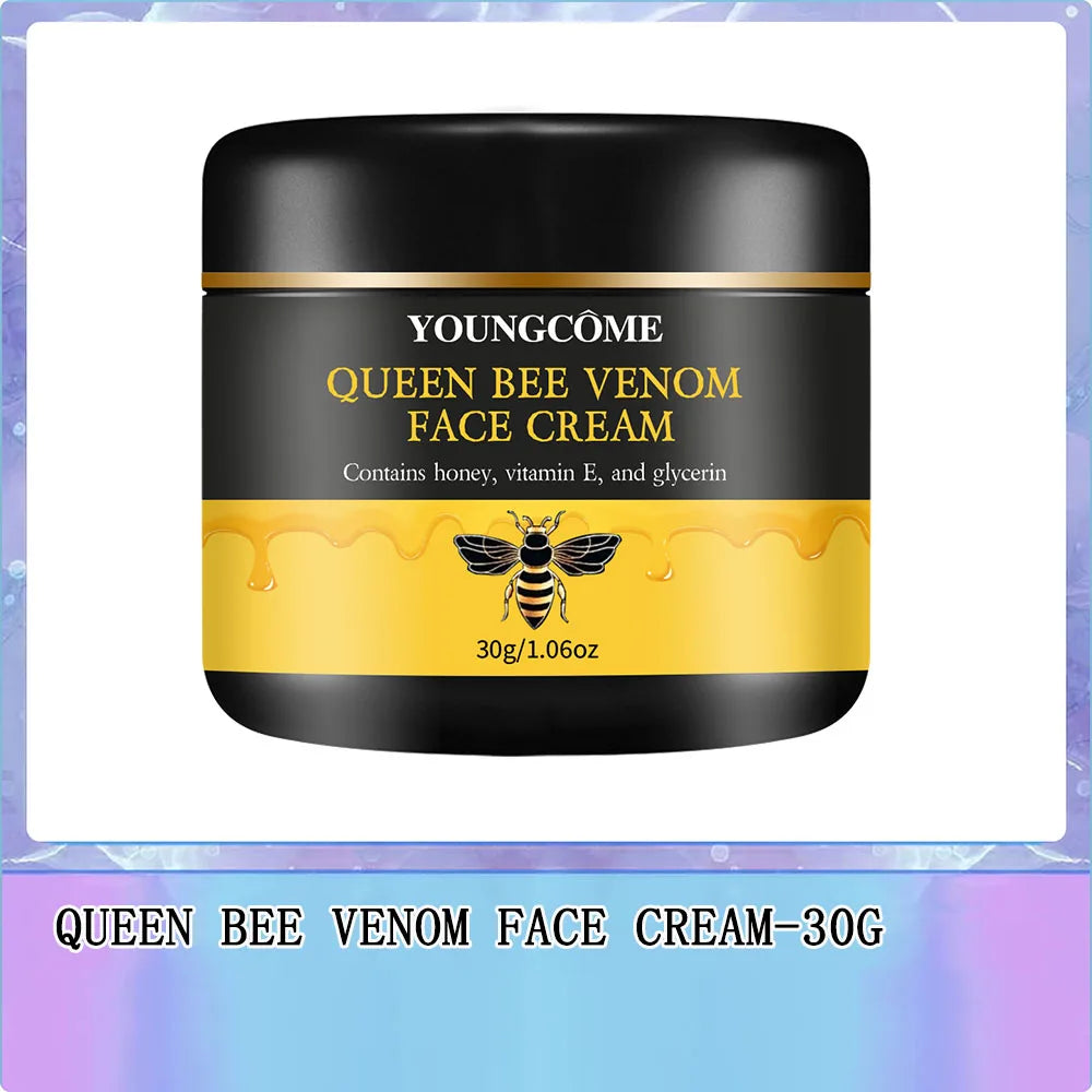 Queen Bee Venom Anti-Aging Face Cream - Collagen Boost & Deep Hydration, Wrinkle Reduction, Day/Night Moisturizer for All Skin - BlissFully