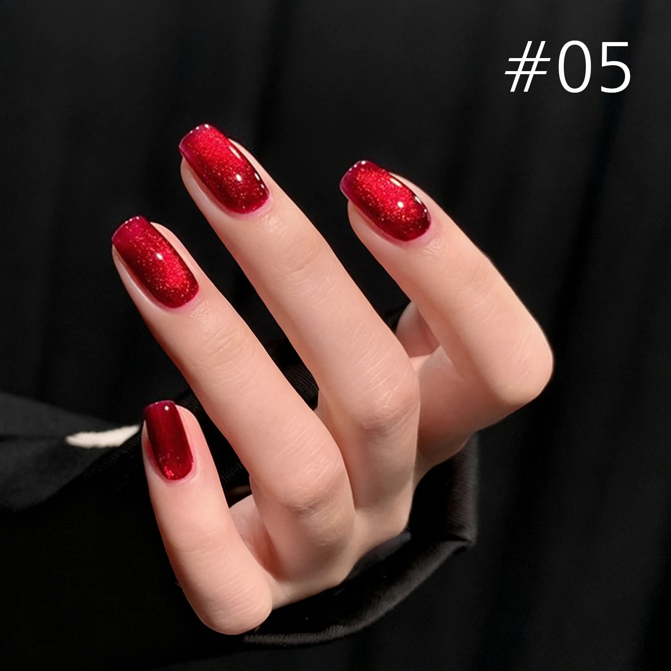 12ML 1-21PCS Winter And Autumn Whitening Red Glass Bead Cat Eye Magnet Gel Nail Polish Christmas Nails Nail Set Nail Art