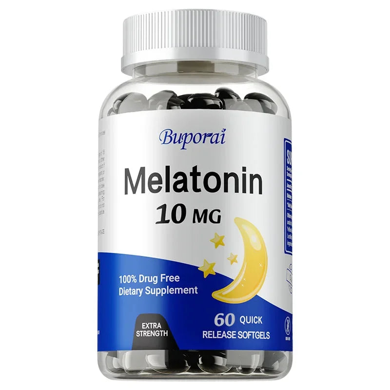 Buporai Melatonin 10mg - Adult Sleep Aid, Improves Insomnia, Relaxes Mood, Promotes Deep Sleep, Gluten Free, Non-GMO
