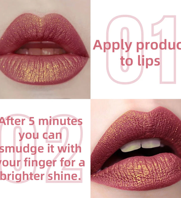 14 Colors Glitter Metallic Lip Glaze Shiny Long Lasting Lip Gloss Waterproof Liquid Lipstick Makeup Lip Oil Lip Tint Gifts for W