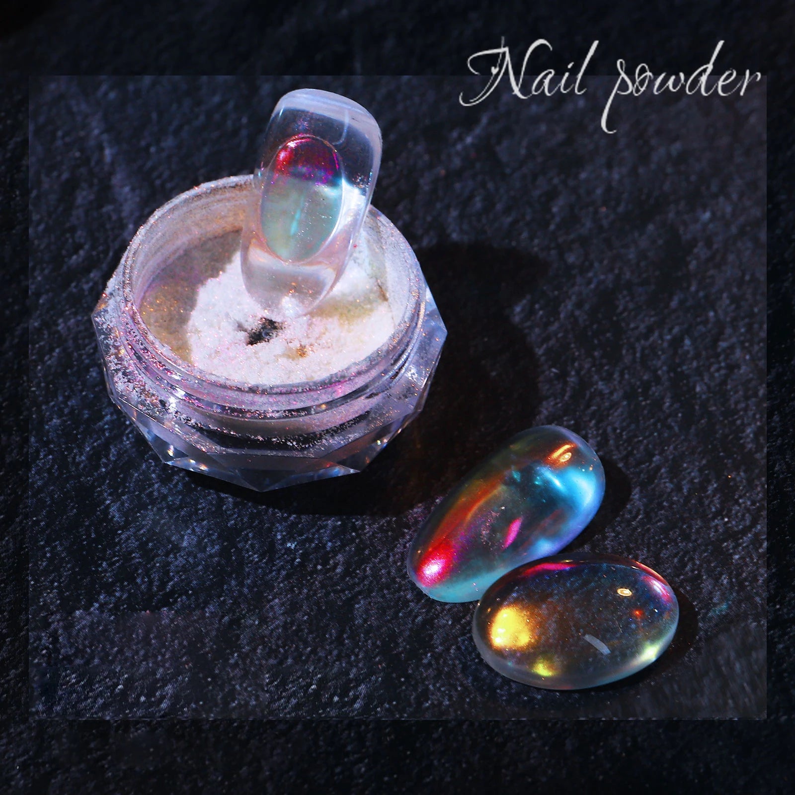 Nail Glitter Aurora Ice Transparent Laser Magic Aurora Rainbow Mirror  Gel Pigment Powder Chrome Nai Charm  Art Decoration Tools